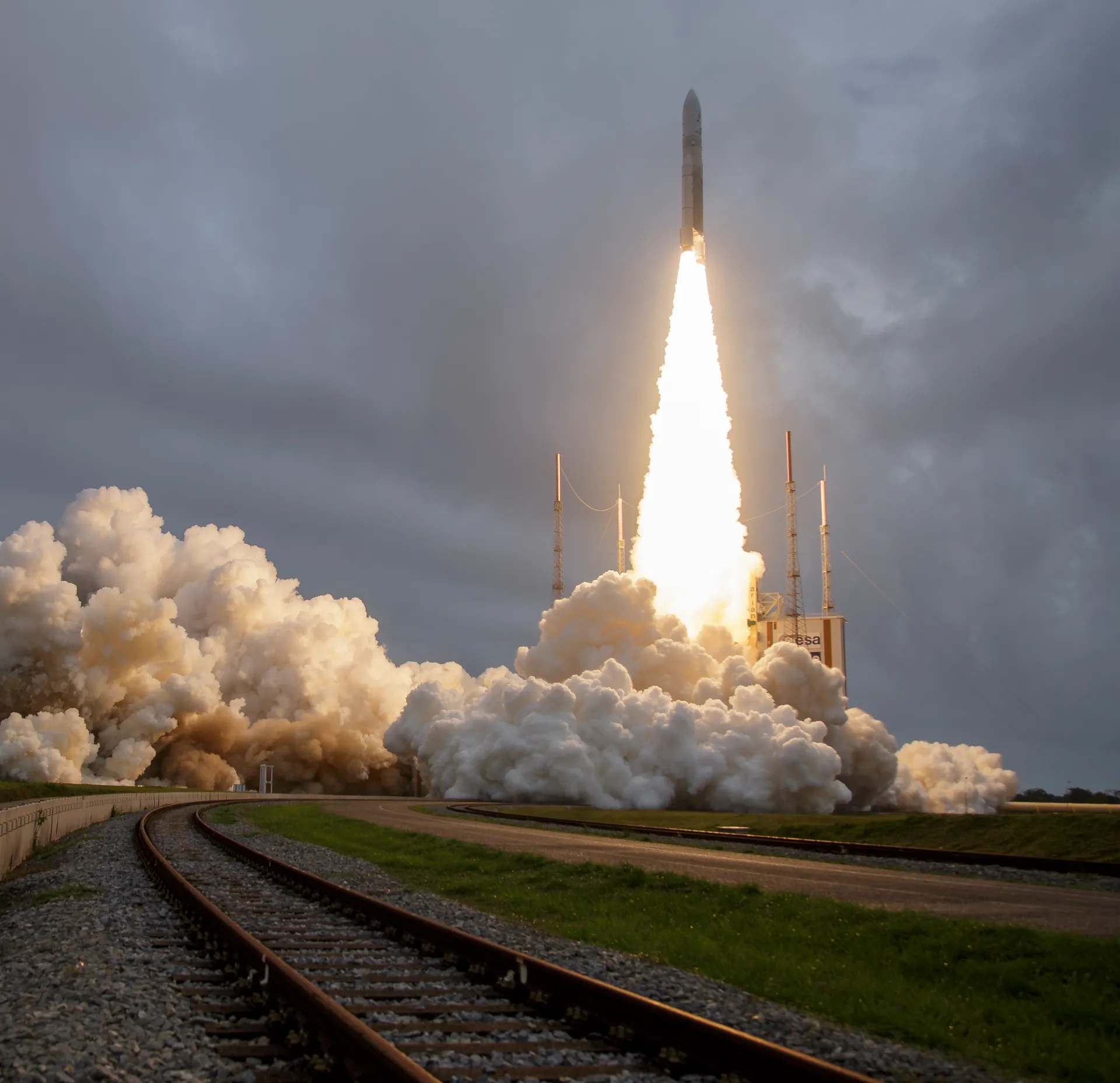 An Ariane 5 launches the James Webb Space Telescope, December 25, 2021.